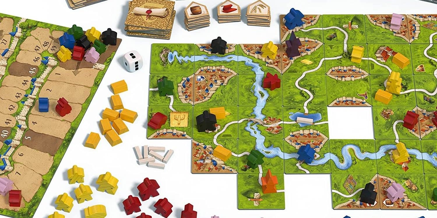 Tiles and Meeple from Carcassonne
