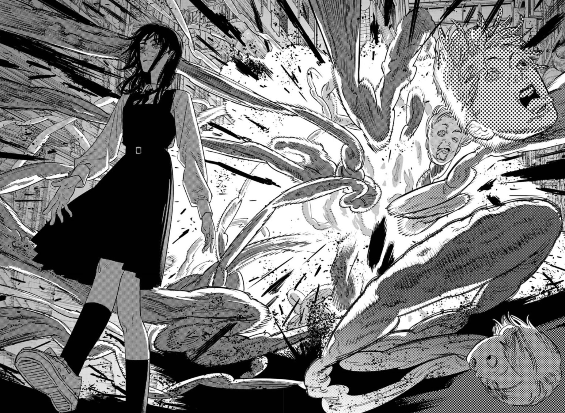 chainsaw man part 2 asa walking away from explosion
