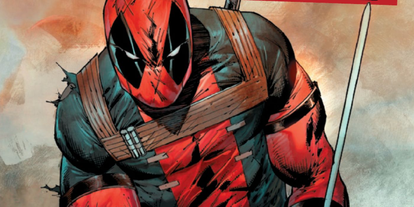 Deadpool avanza con dificultad, magullado y rayado en la portada de Bad Blood 3.
