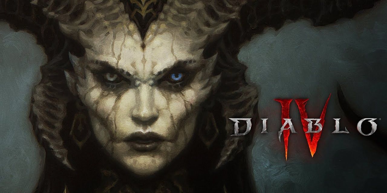 Demon from Diablo 4 with game logo.