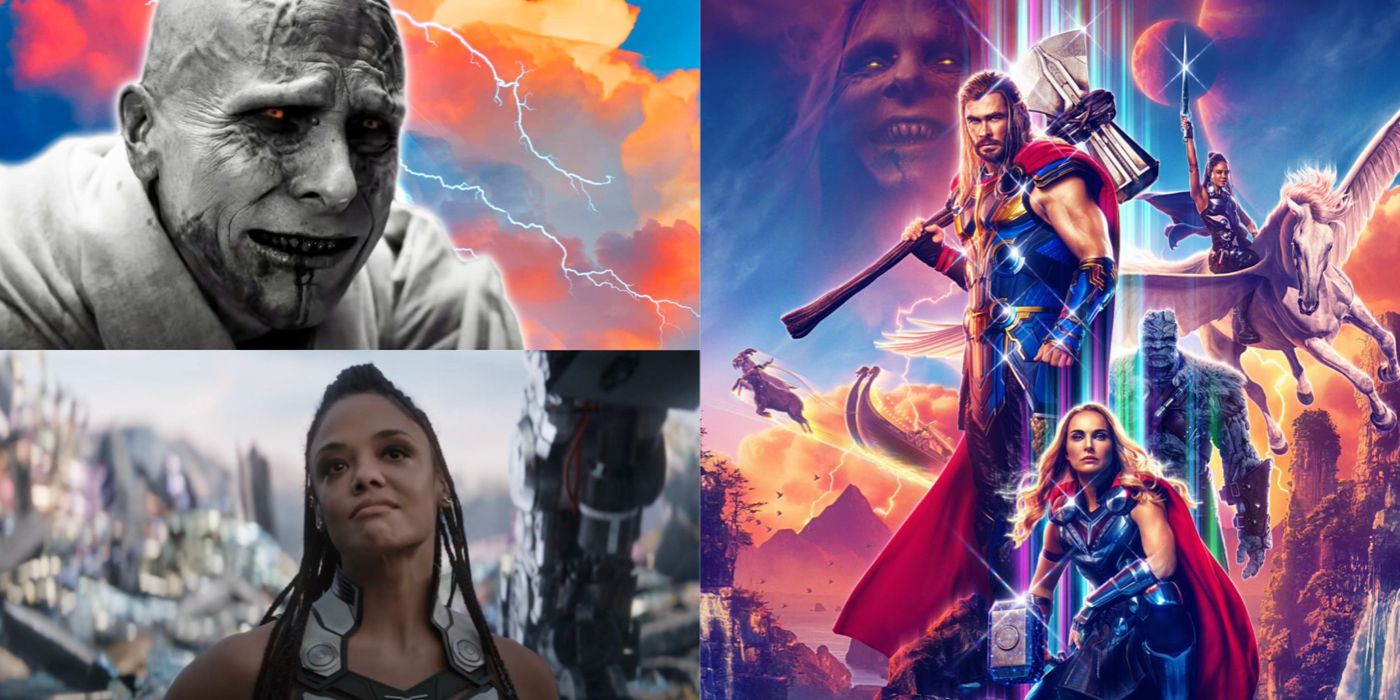 gorr, valkyrie and a thor love and thunder poster