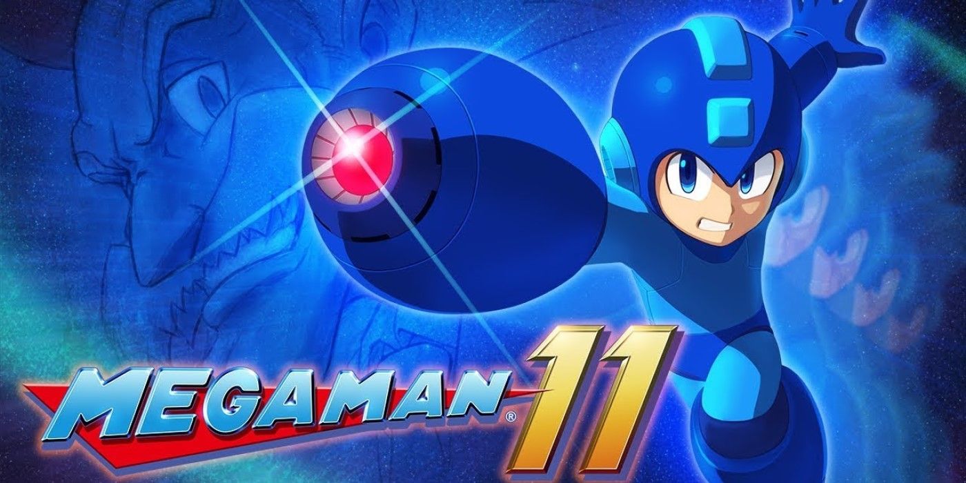 Megaman 11 promo image, featuring Mega Man in his iconic blue costume.