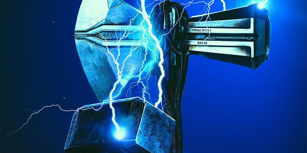 mjolnir and stormbreaker thor love and thunder poster cropped