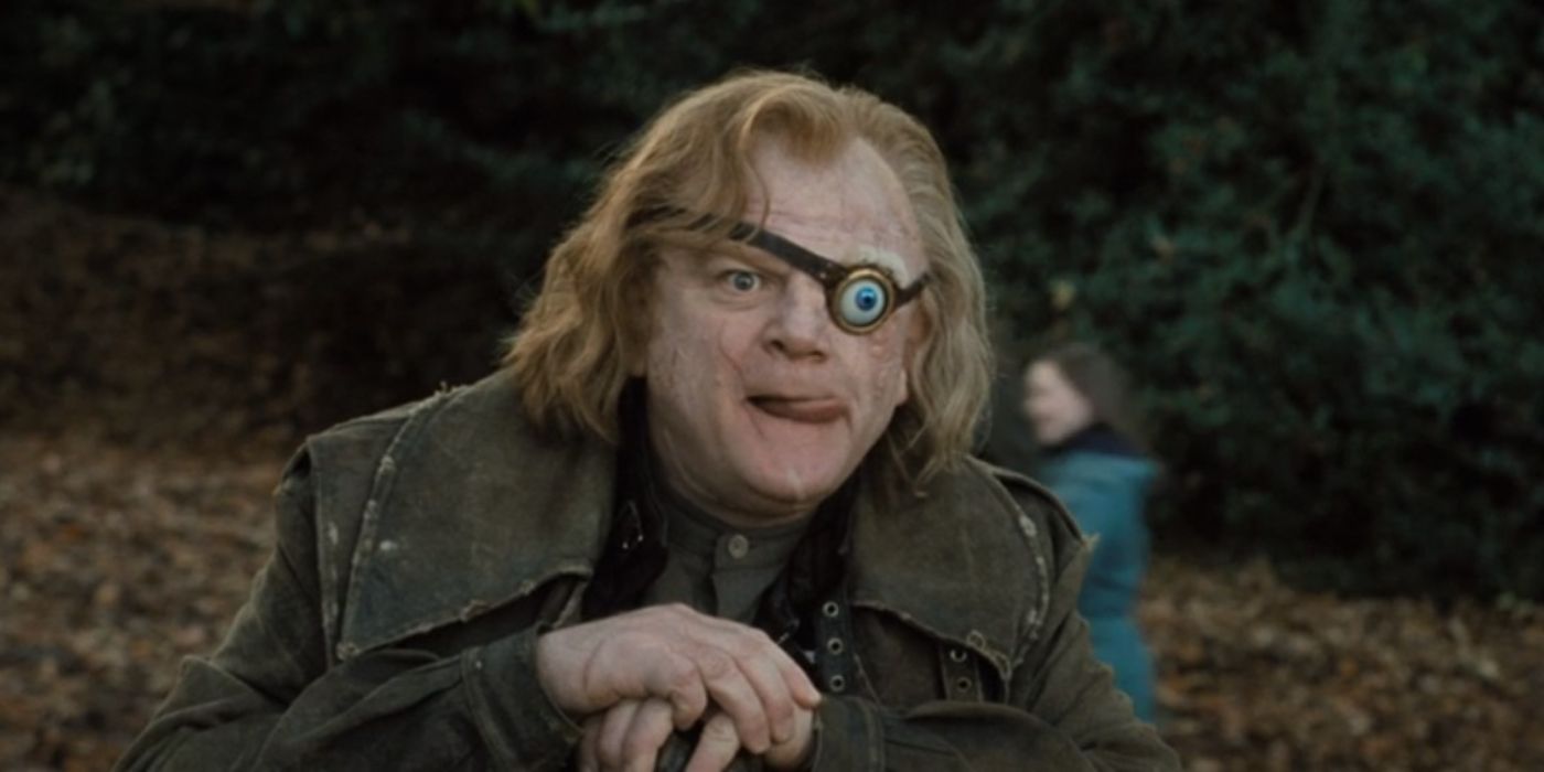 Barty Crouch, Jr. disguised as Moody, flicking his tongue in Harry Potter