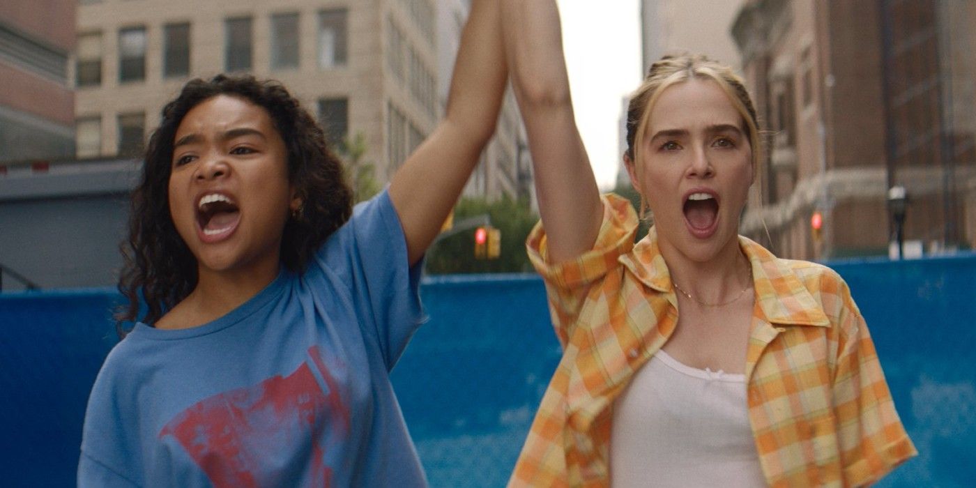 Mia Isaac and Zoey Deutch in Not Okay