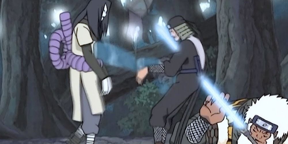 Hiruzen seals Orochimaru's arms by sacrificing his life - Naruto