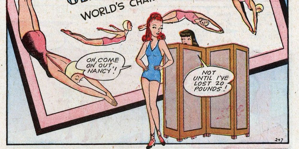 Patsy Walker and Nancy put on bathing suits