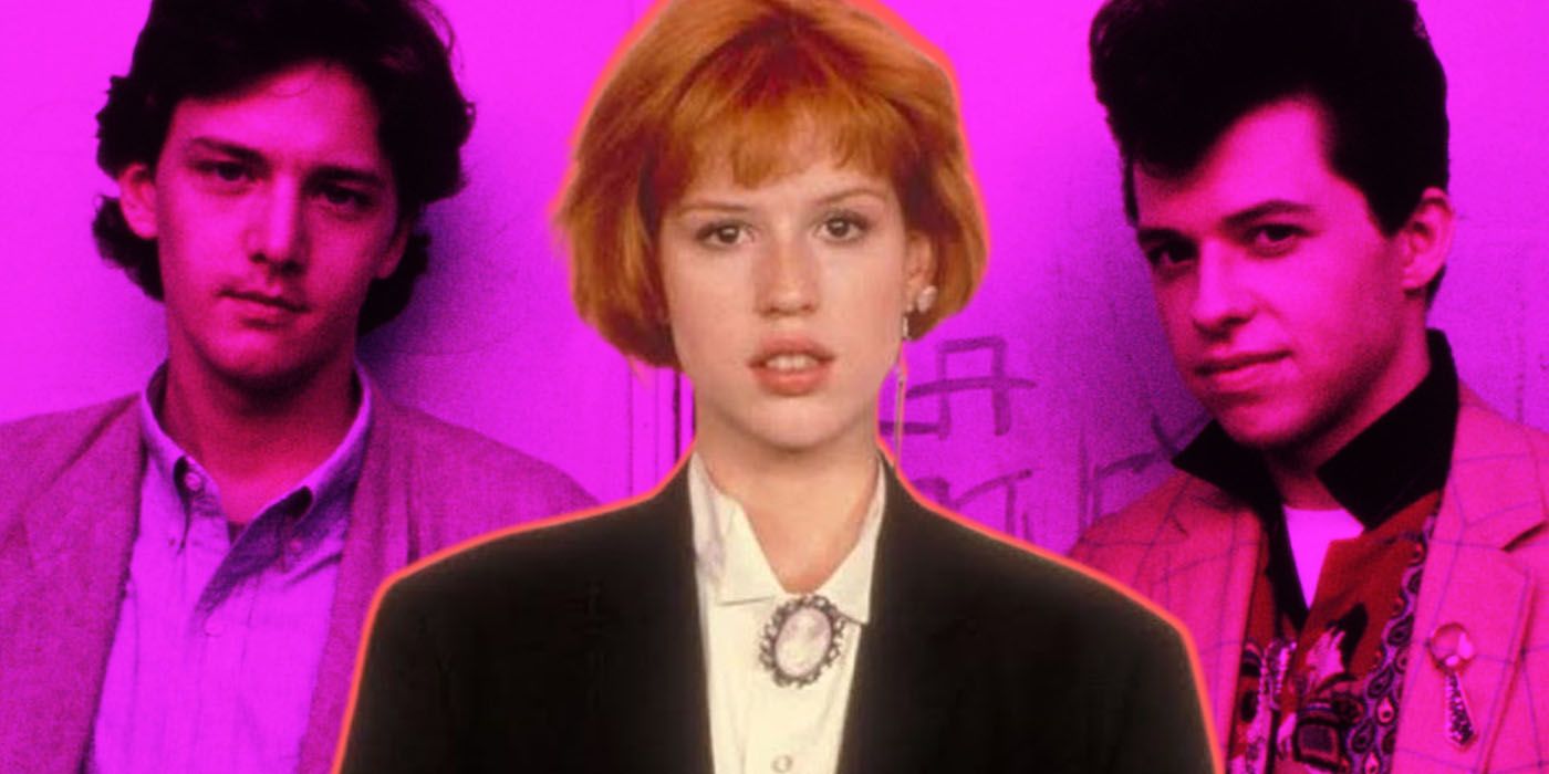 Milly Ringwald in front of an image from Pretty in Pink