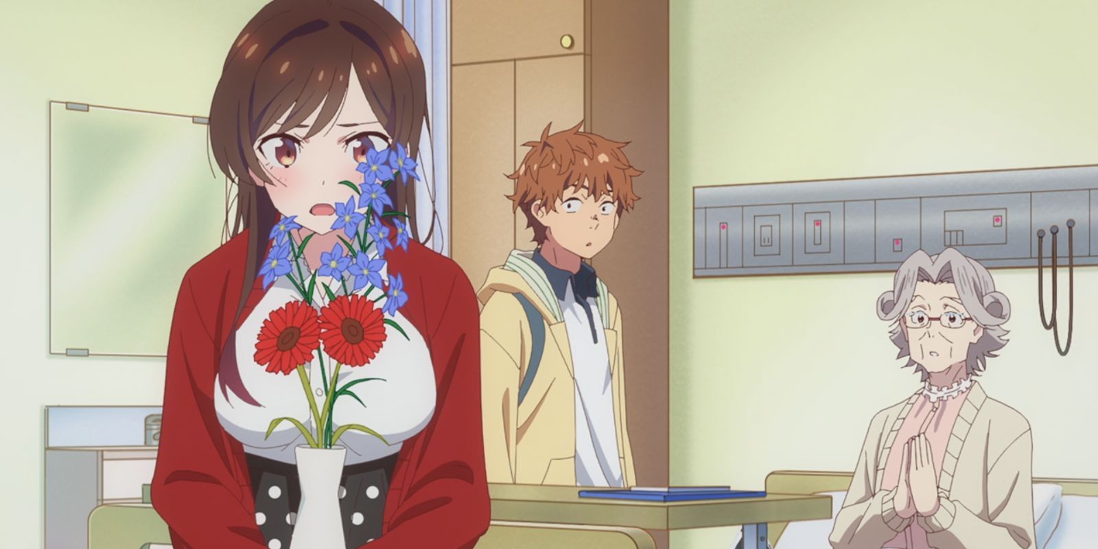 rent-a-girlfriend episode 3 season 2 mizuhara flashback with grandma replacing flowers