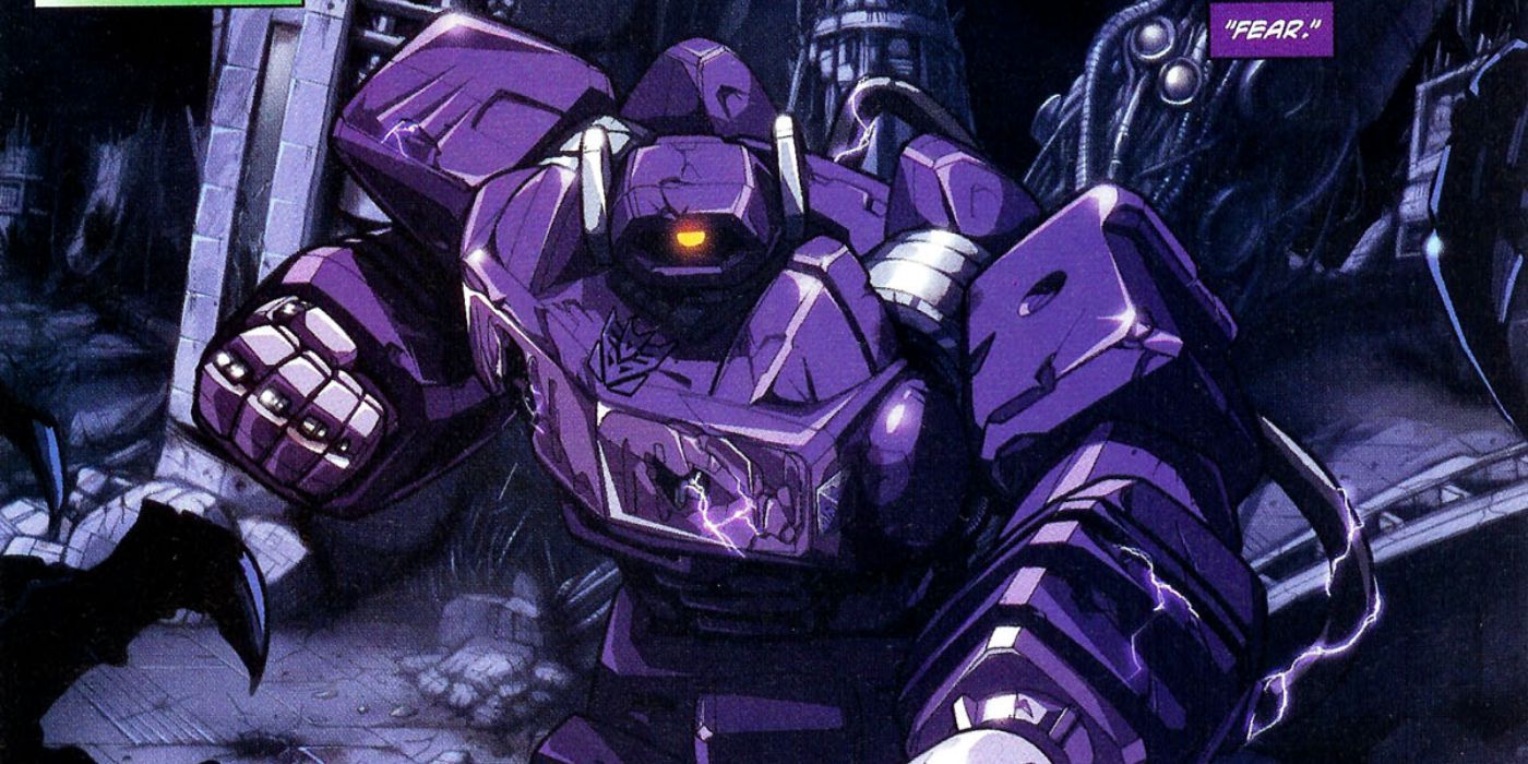 An image of Shockwave from a Dreamwave Publications Transformers comic book.