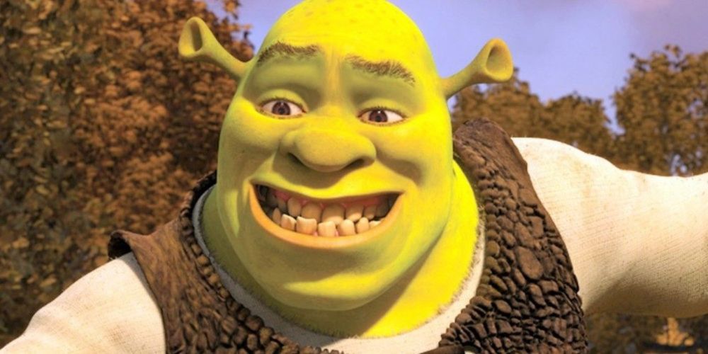 Shrek smiling awkwardly in original 1995 film