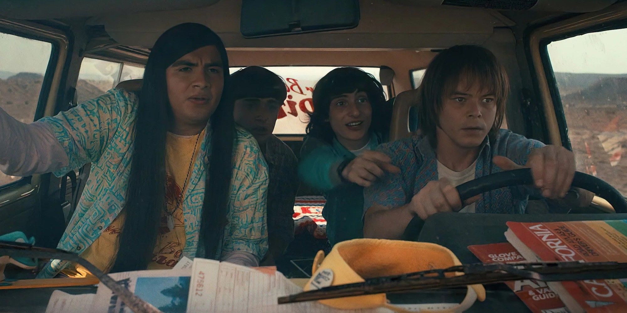 Argyle, Will, Mike, and Jonathan in Season 4 of Netflix's Stranger Things