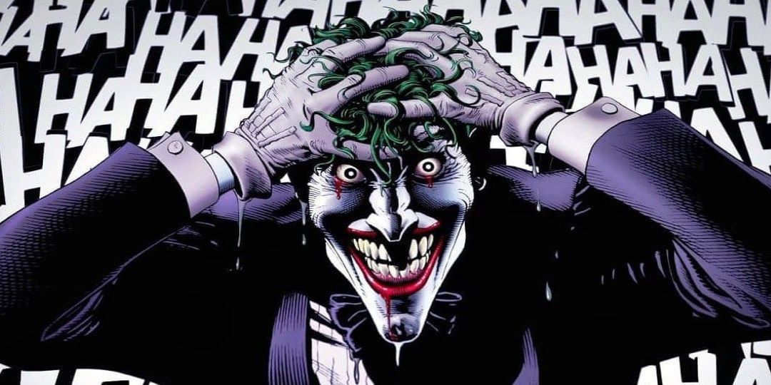 The Joker with his hands on his head looking distressed