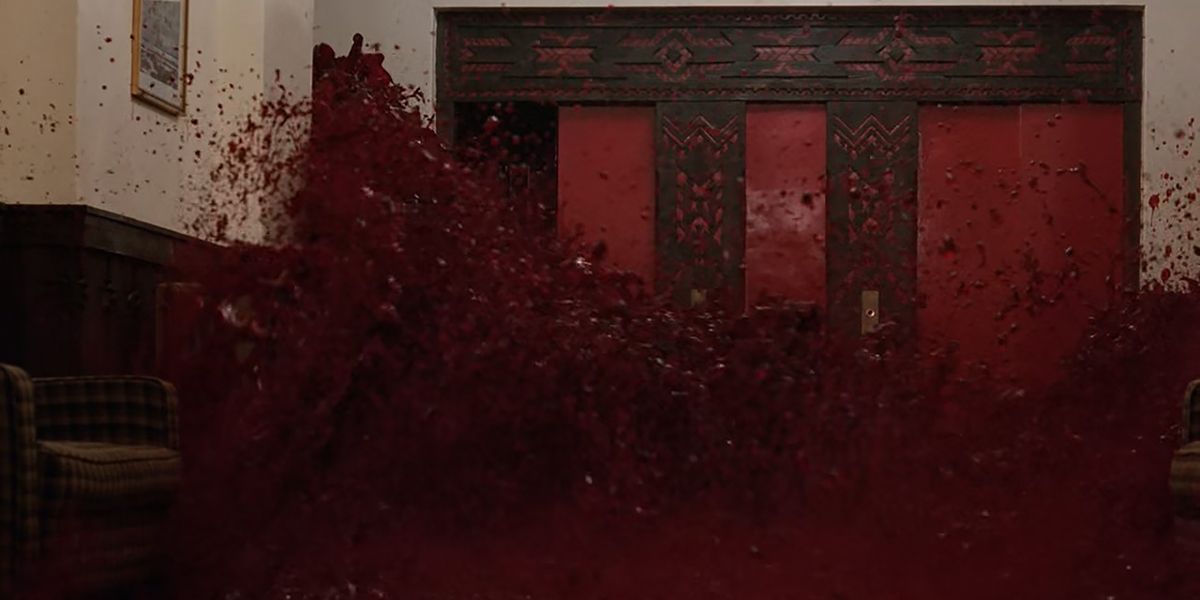 Blood pours out of an elevator in The Shining