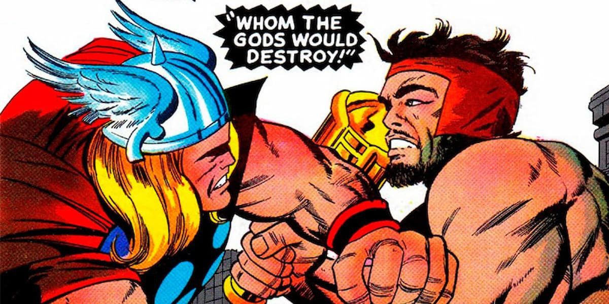 thor fighting hercules in the cover of thor 126
