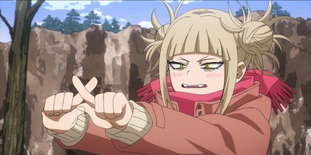 Himiko Toga from My Hero Academia making an 