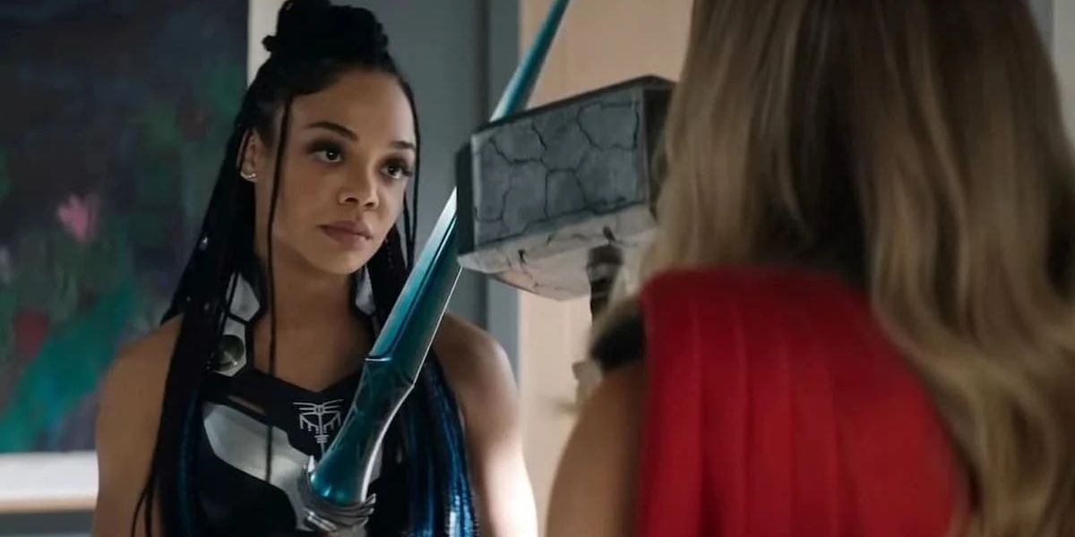 Valkyrie talks to Jane Foster in Thor love and Thunder