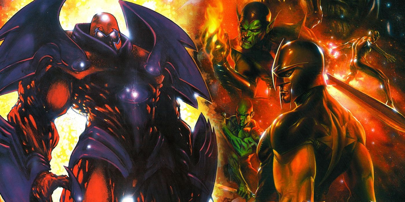 Marvel's Onslaught and Annihilation covers split image