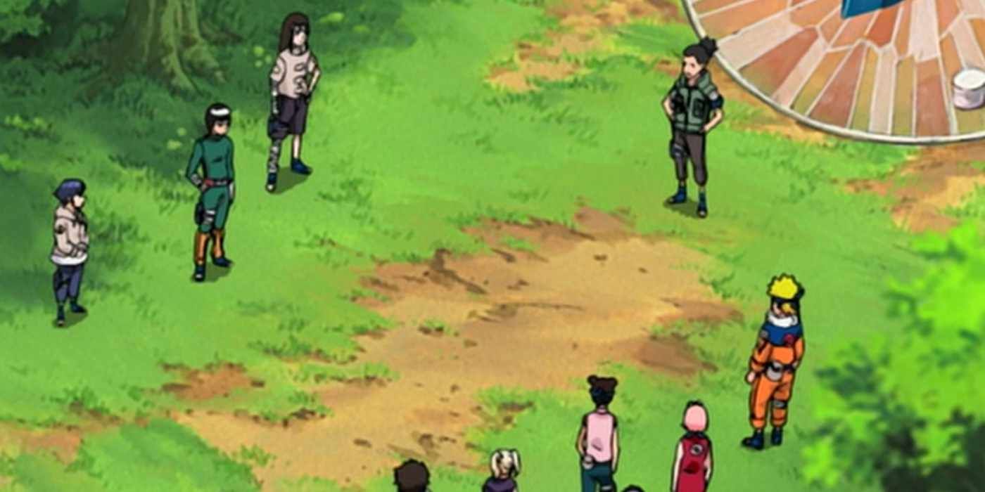 A group of Naruto ninjas in a field.