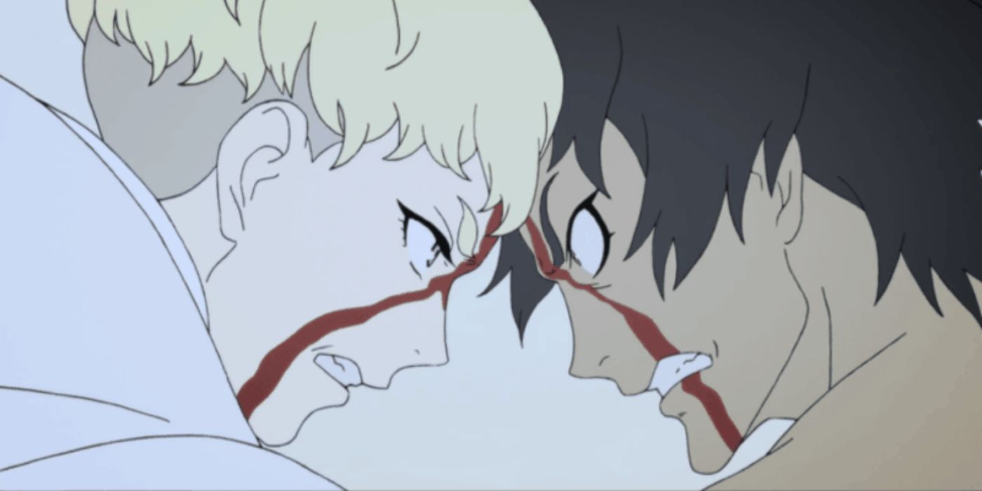 Akira and Ryo from Devilman Crybaby butting heads.