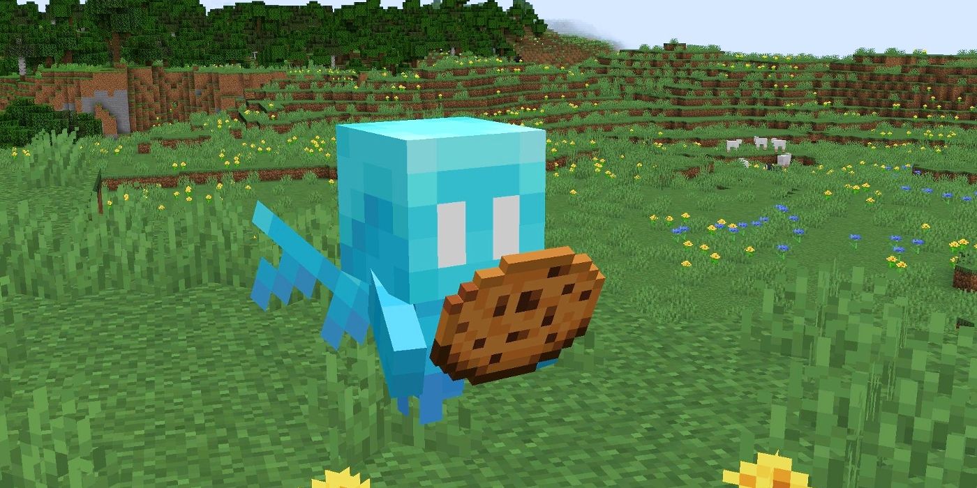 Allay with a cookie in Minecraft