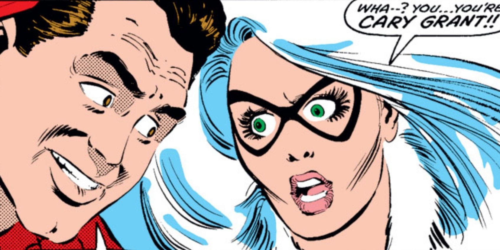 Black Cat fantasizes that Spider-Man unmasks and is Cary Grant