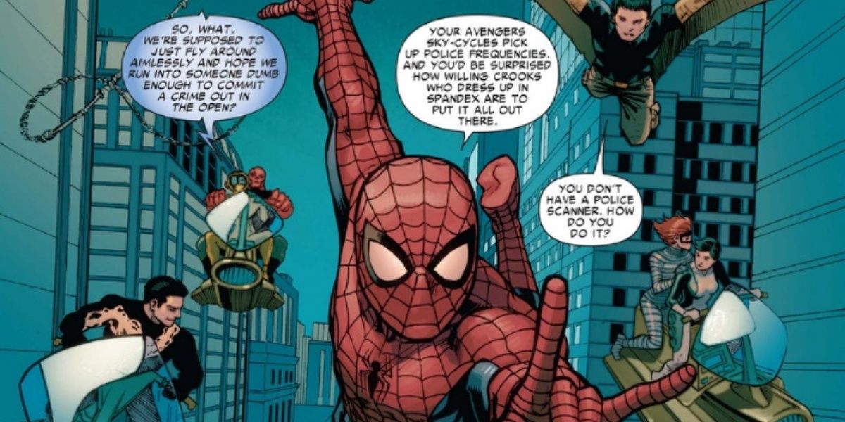 Spider-Man takes Avengers Academy out on patrol over city