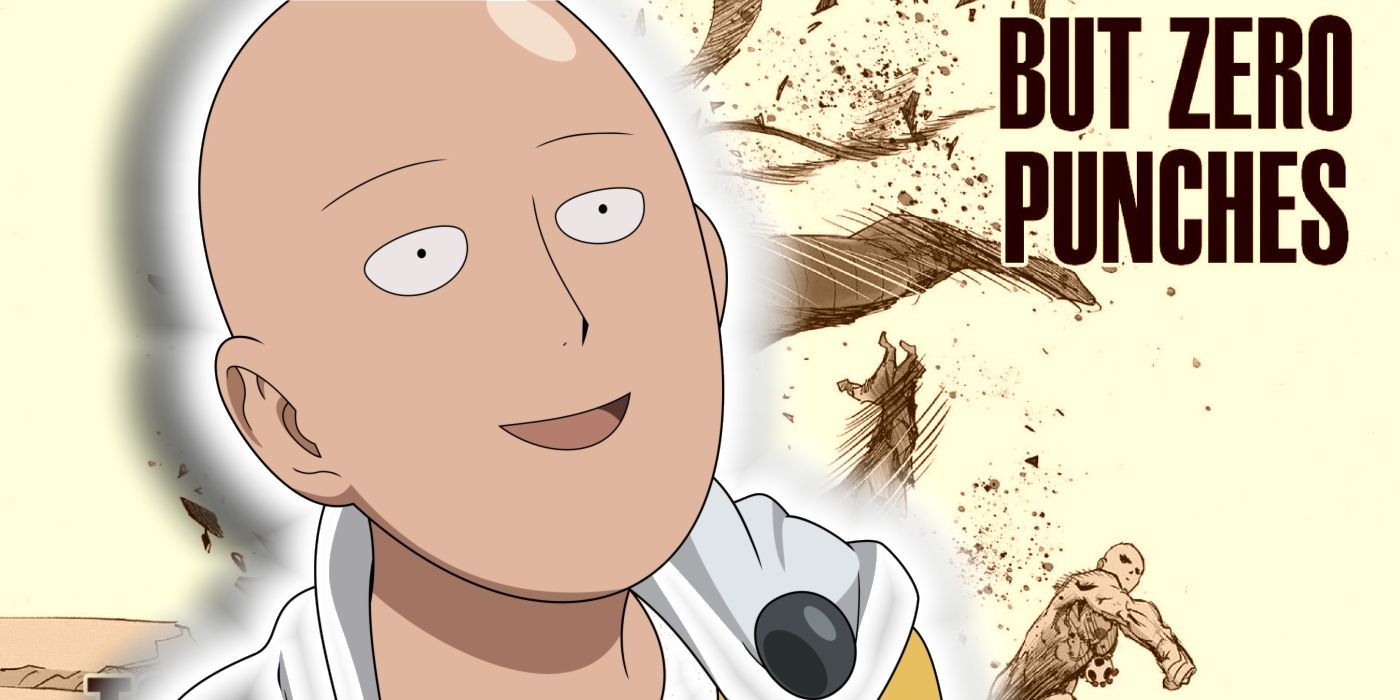 saitama punching saitama from one punch man. an