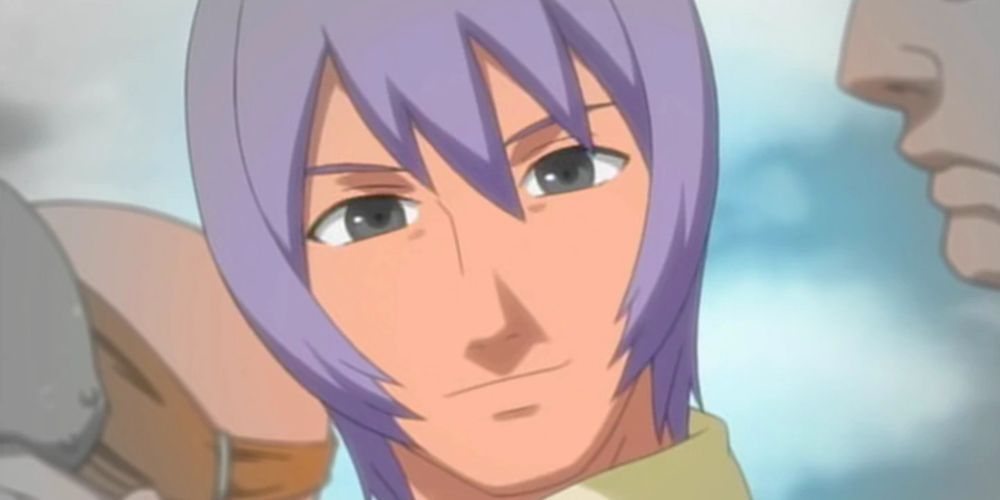 Arashi smiles at Sasame before departing in Naruto.