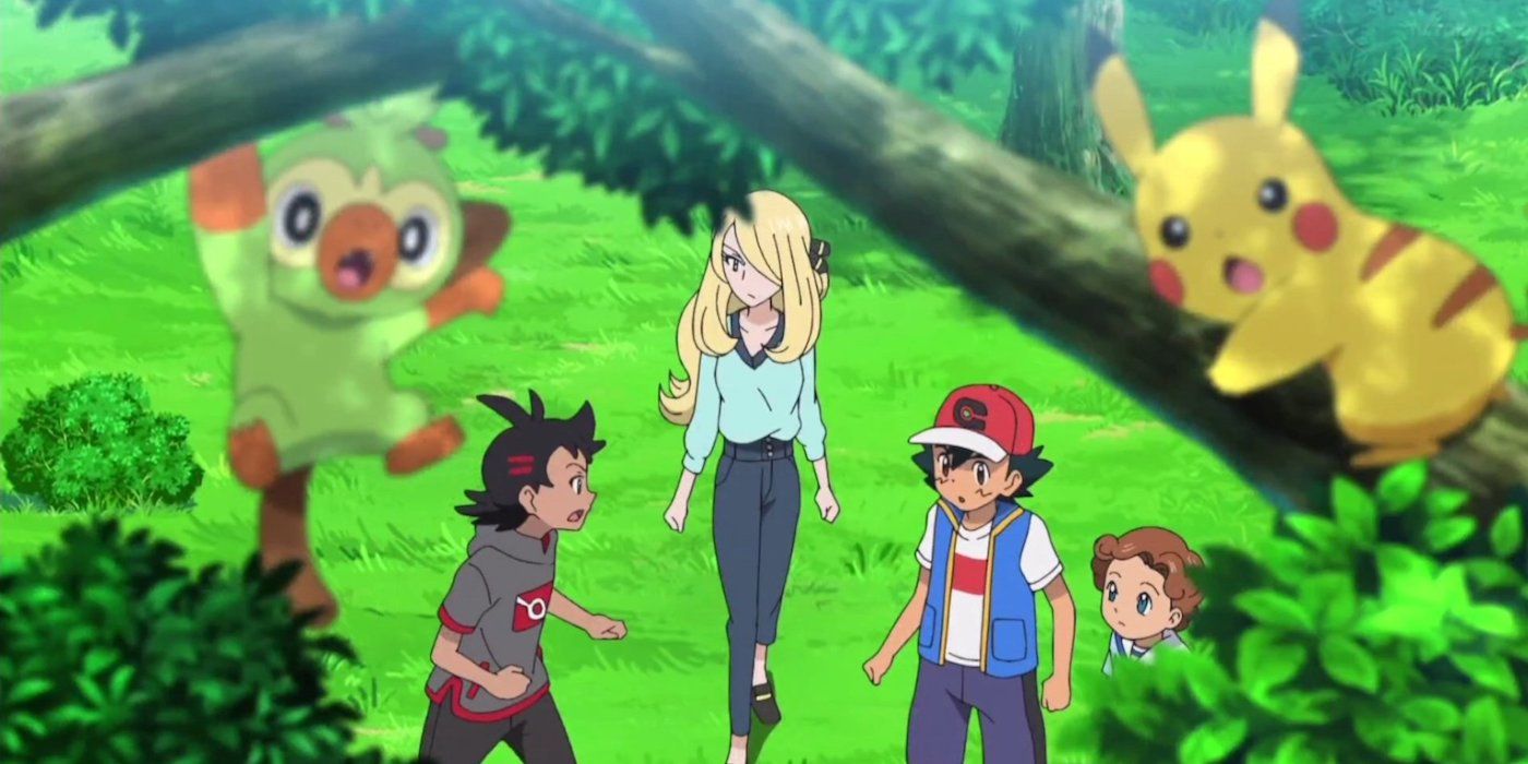 Ash, Goh, and Cynthia look for a missing child in Pokémon Journeys