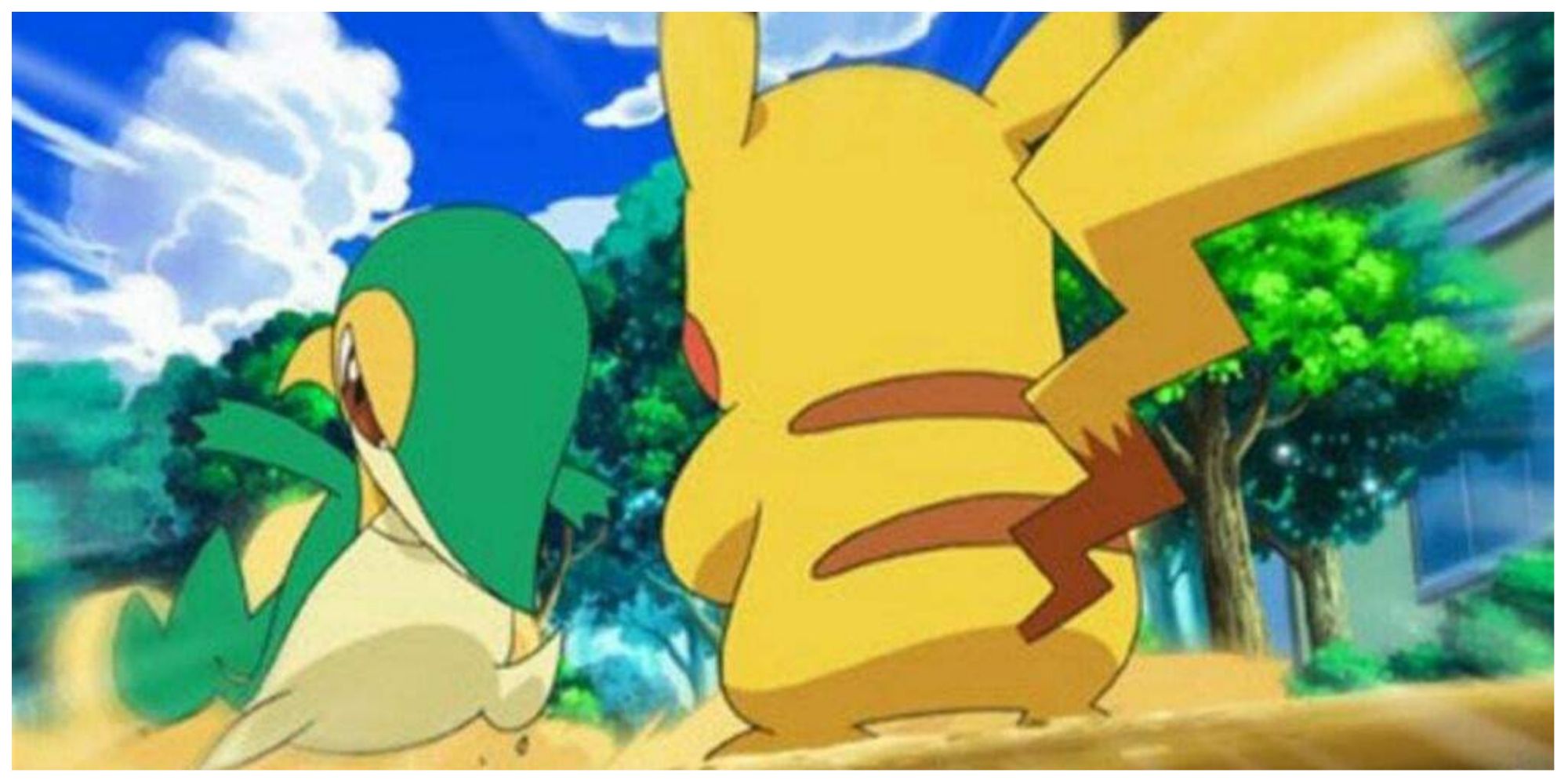 Ash's Pikachu vs Trip's Snivy
