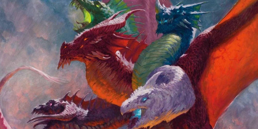 An image of a five-headed Aspect of Tiamat in DnD.