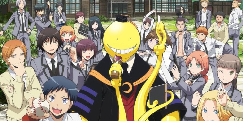 Koro Sensei and his students in Assassination Classroom