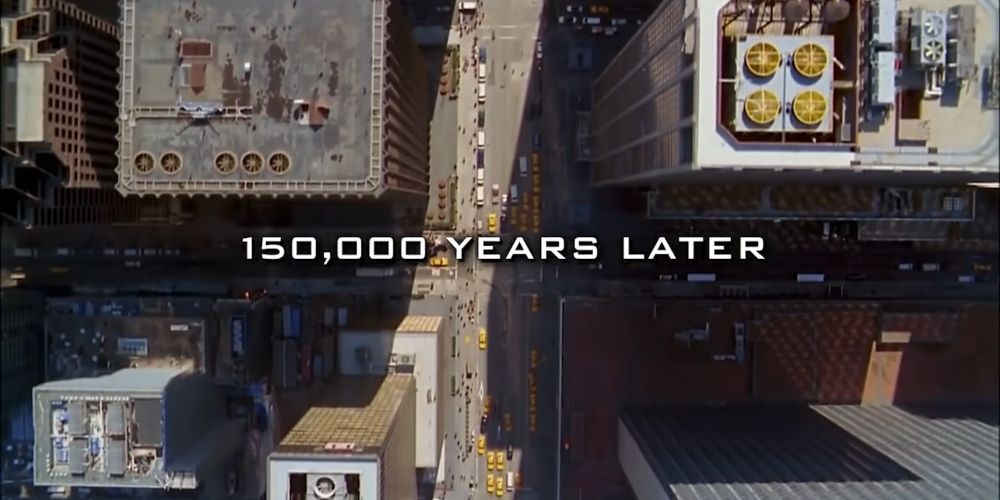 A cut to present-day New York in Battlestar Galactica's finale
