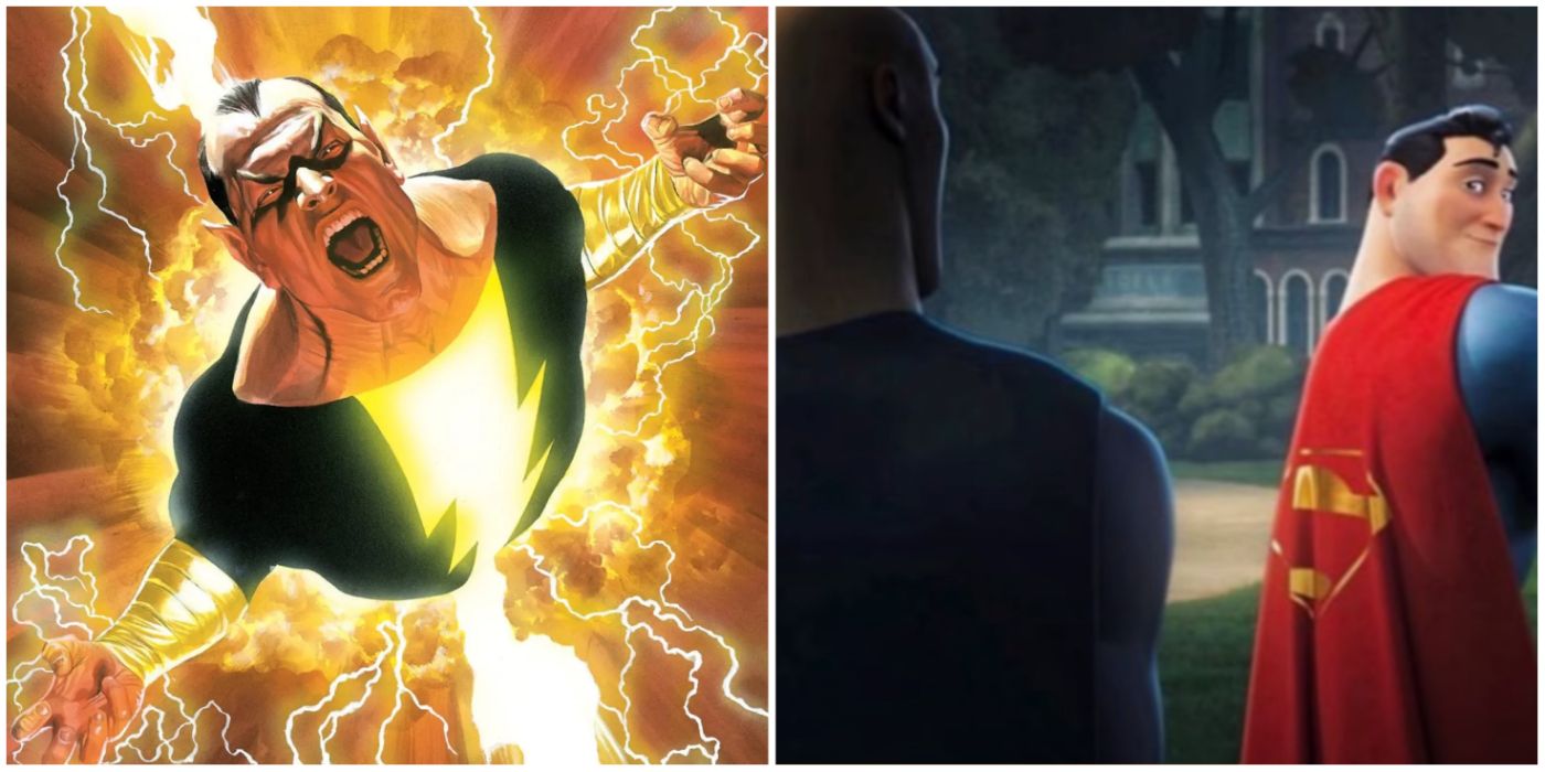 Black Adam in DC comics and Superman in Super Pets
