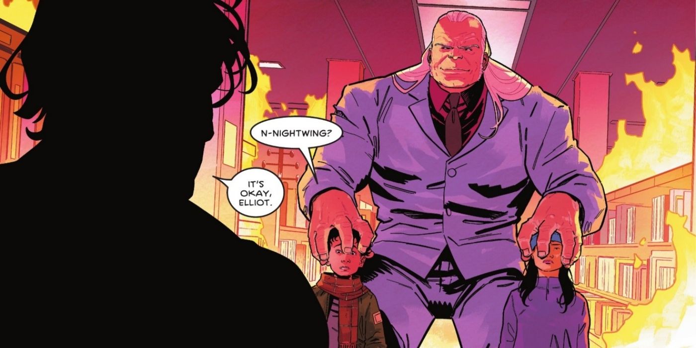 Blockbuster threatens two children in DC's Nightwing comics