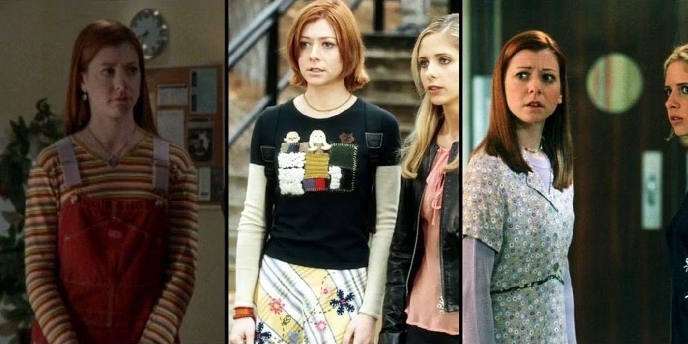Three distinct Willow outfits from Buffy the Vampire Slayer