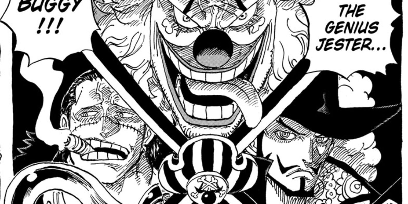 Buggy's Cross Guild in the One Piece manga. The text reads 