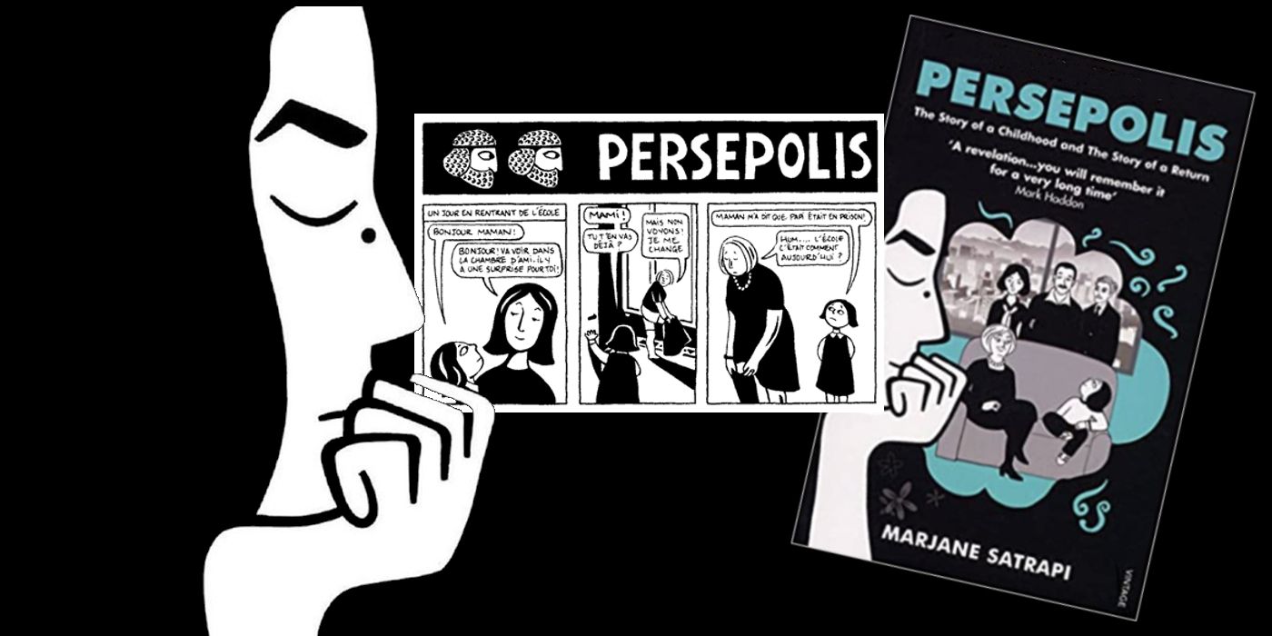 An image from Persepolis by Marjane Satrapi.