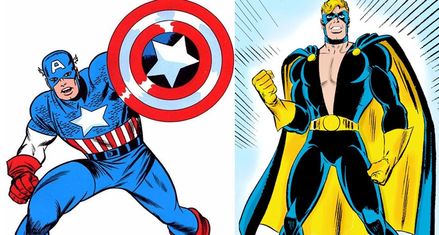 Captain America and his alt identity, Nomad, side by side in a split image