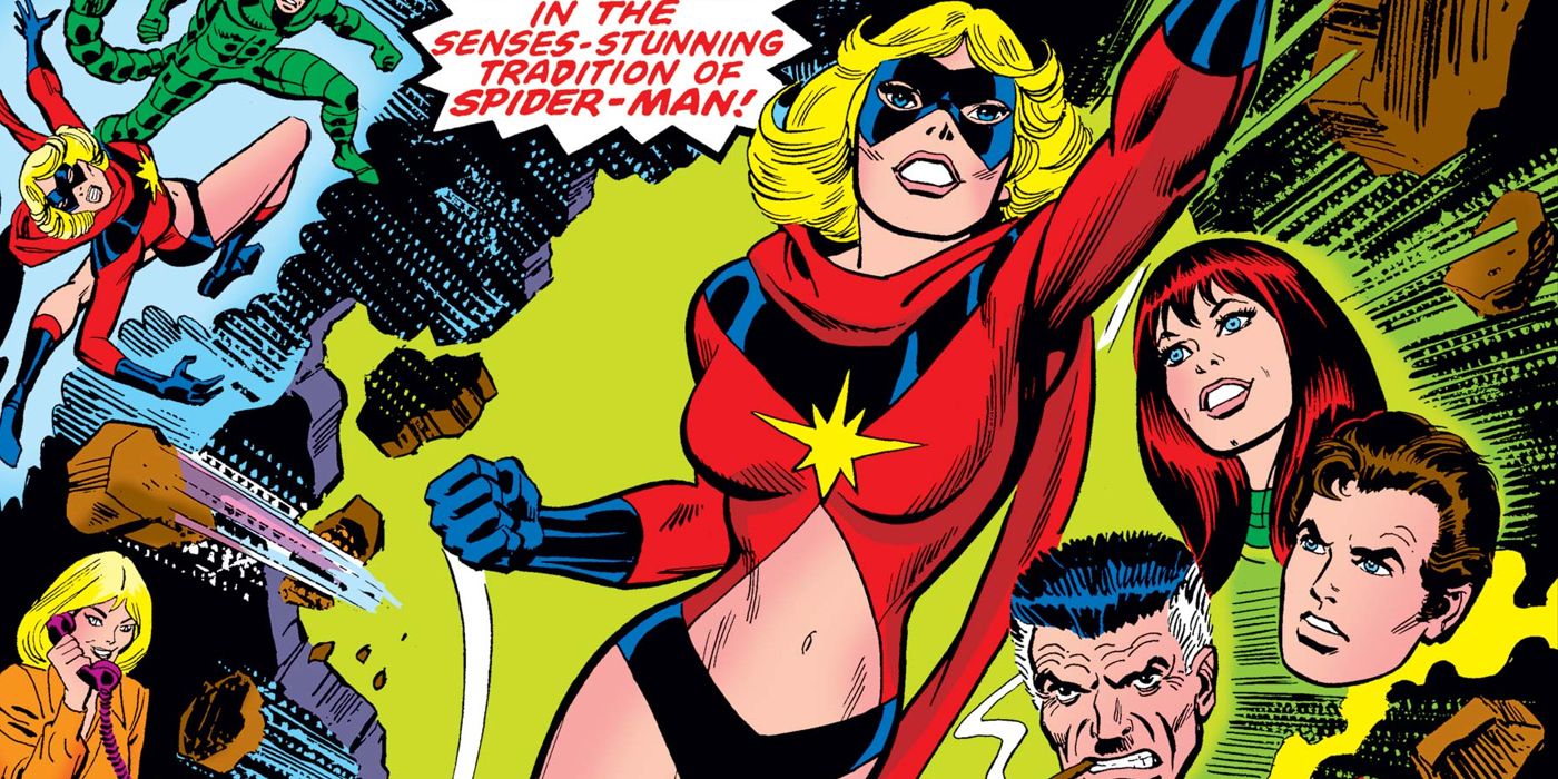Carol Danvers in her first Ms Marvel costume