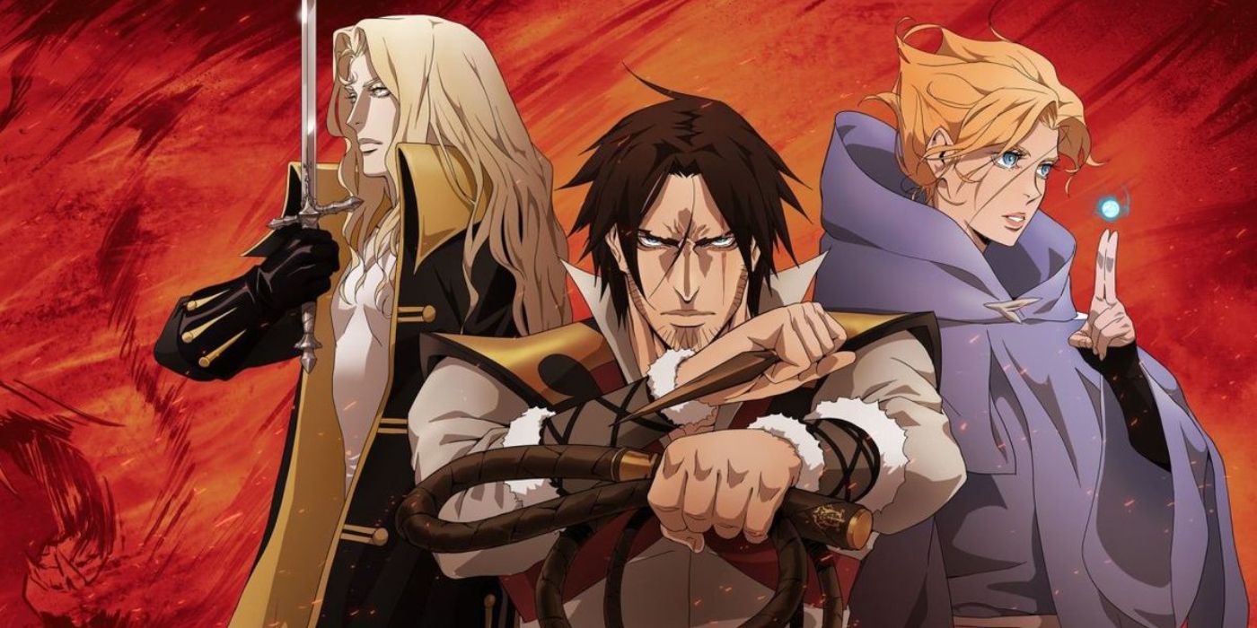 An image from Castlevania, a Netflix animated series that is based on the video game series.