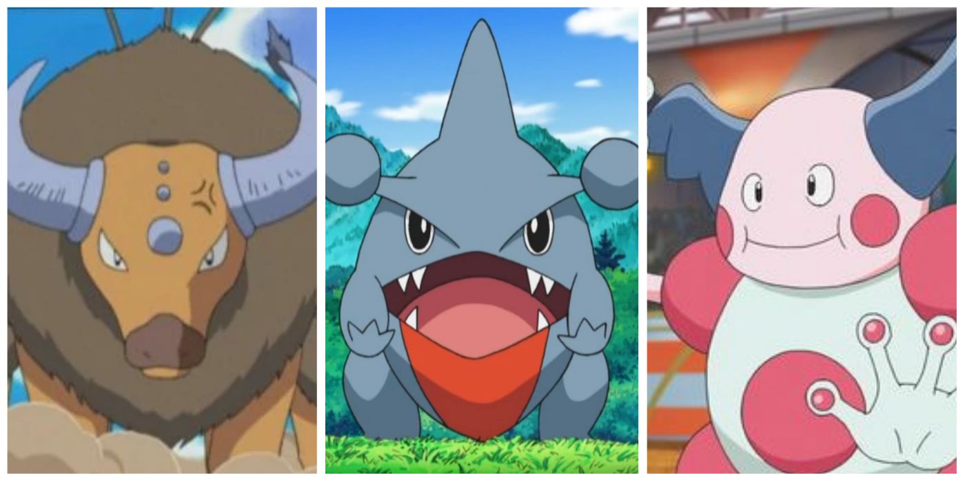 Ash's Tauros, Gible, and Mr. Mime
