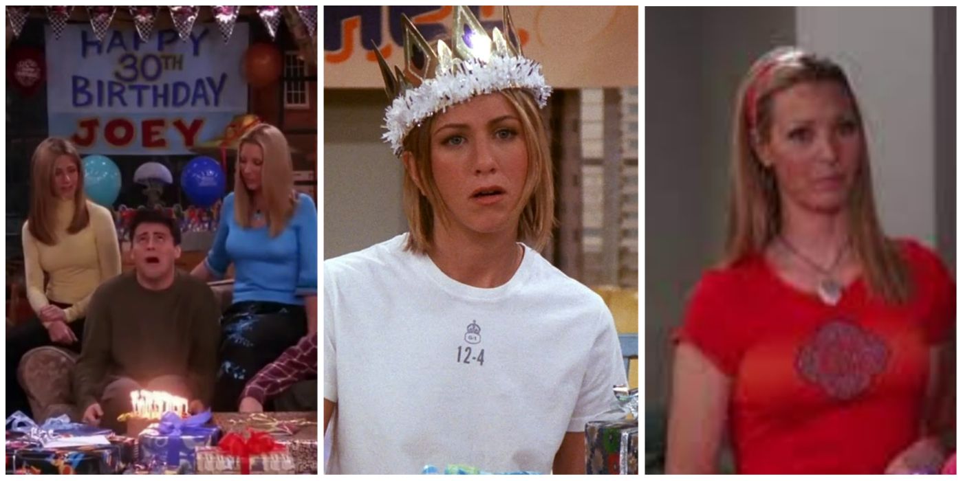 Split-image: Joey, Rachel, Phoebe - Friends