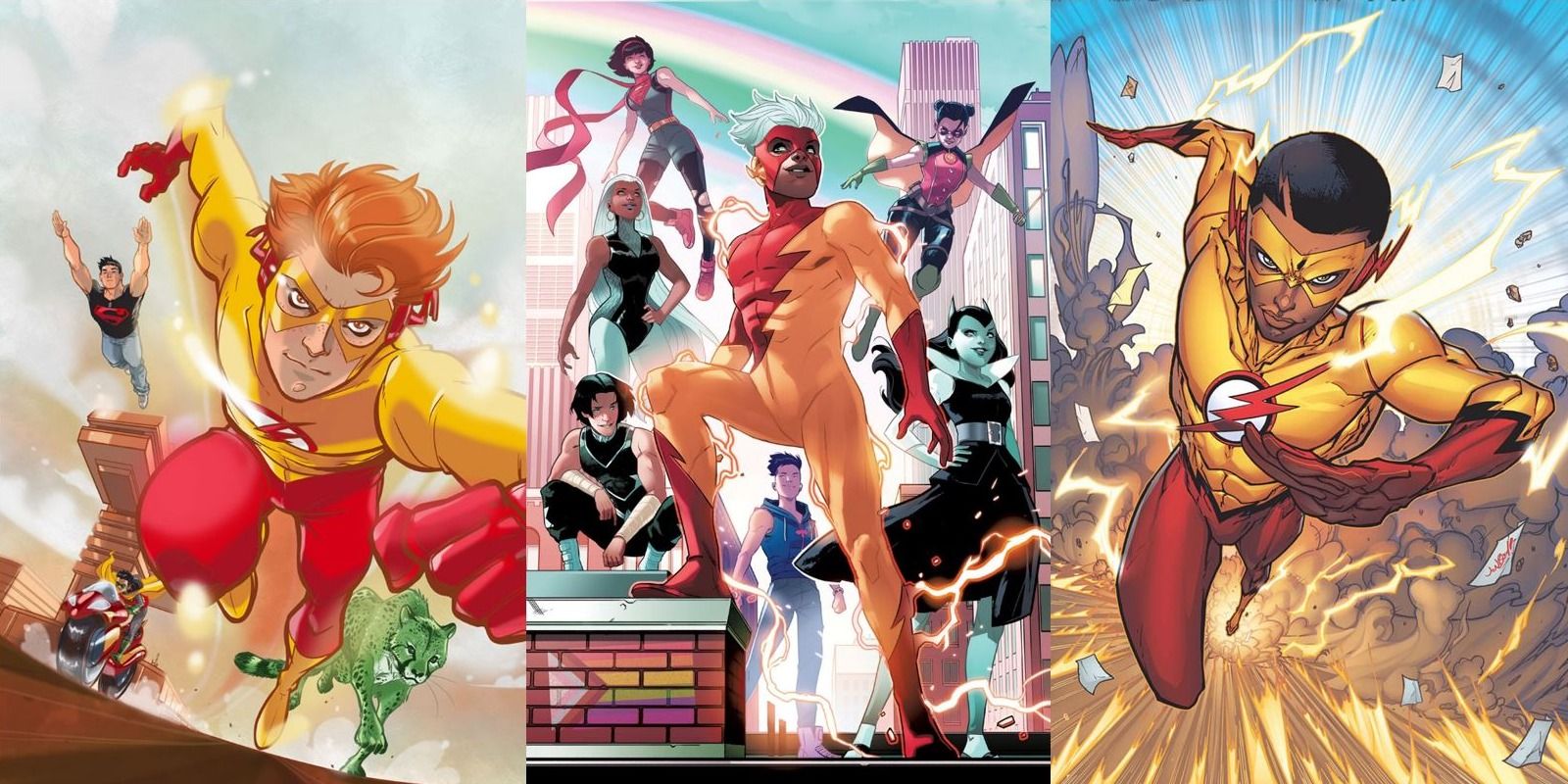 Collage of Bart Allen, Kid Quick, and Wallace West