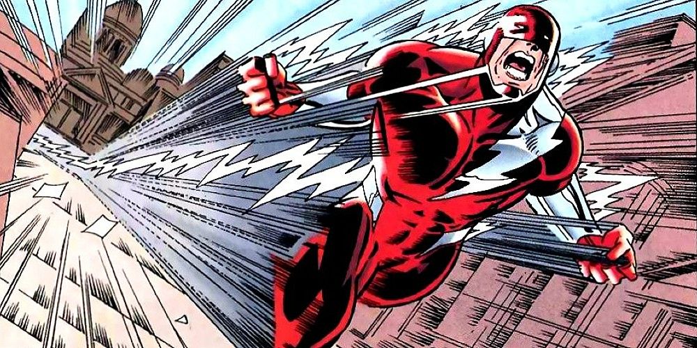 Walter West, aka the Dark Flash, yells in rage as he speeds down the street.