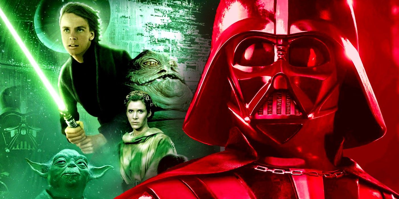 Darth Vader next to Luke Skywalker and others on the Return of the Jedi poster.