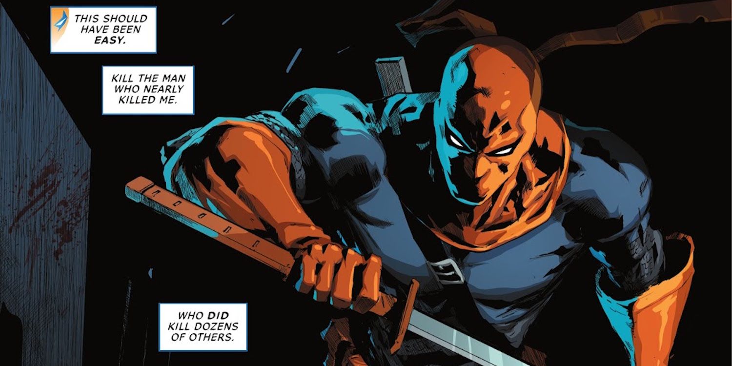 Deathstroke unsheathing his sword in DC Comics