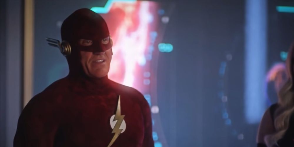 The Flash of Earth-90 prepares to destroy the Antimatter Cannon in Arrowverse Crisis on Infinite Earths crossover