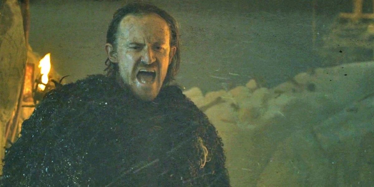 Eddison Tollett Shouting Through The Snow In Game Of Thrones